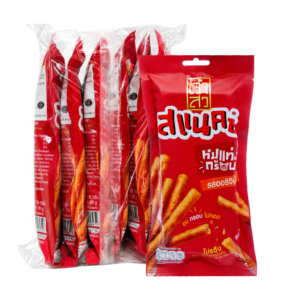 Lốc 6 Gói Que Thịt Heo Giòn Chaosua Snax - 6 Gói X 18G