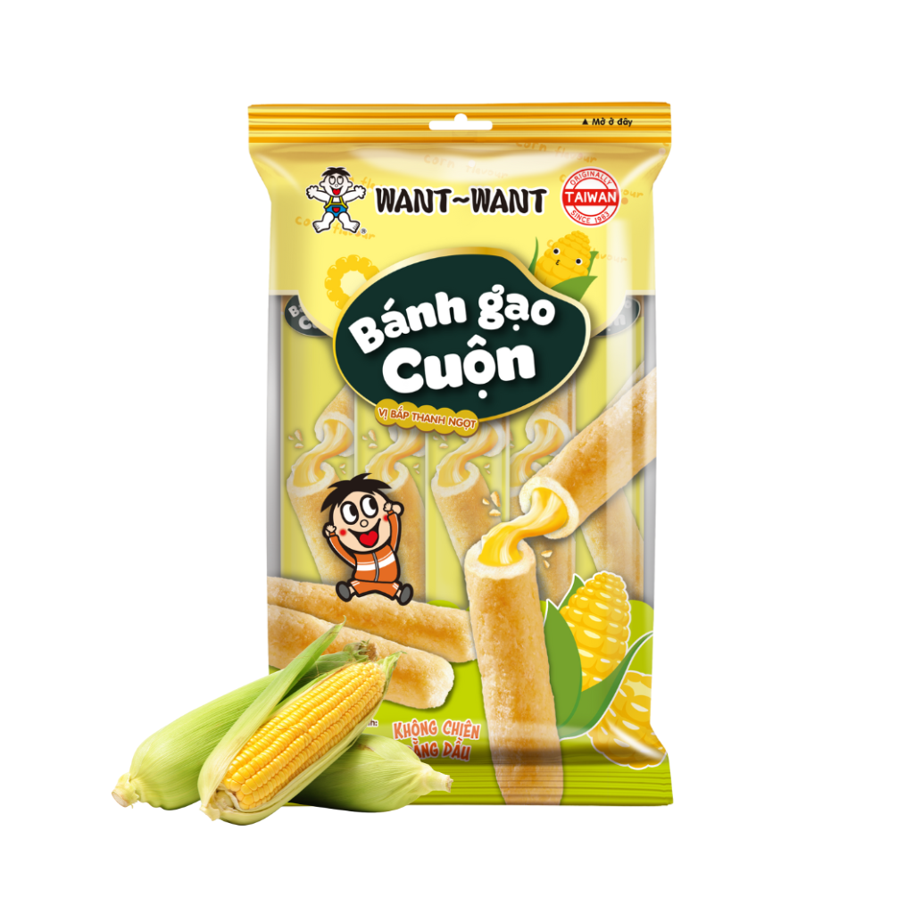Bánh Gạo Cuộn Want Want - 170g (Vị Rong Biển, Vị Trứng Muối, Vị Bắp)