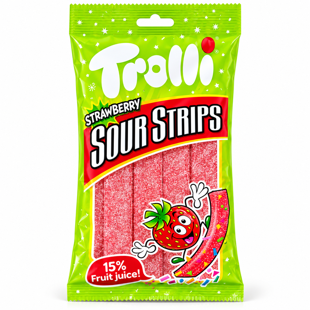 Kẹo Dẻo Chua Trolli Sour Strips - Gói 85g