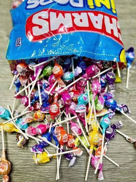 Combo 10 Cây Kẹo Mút Hương  Trái Cây Tổng Hợp Charms Mini Pops Mỹ