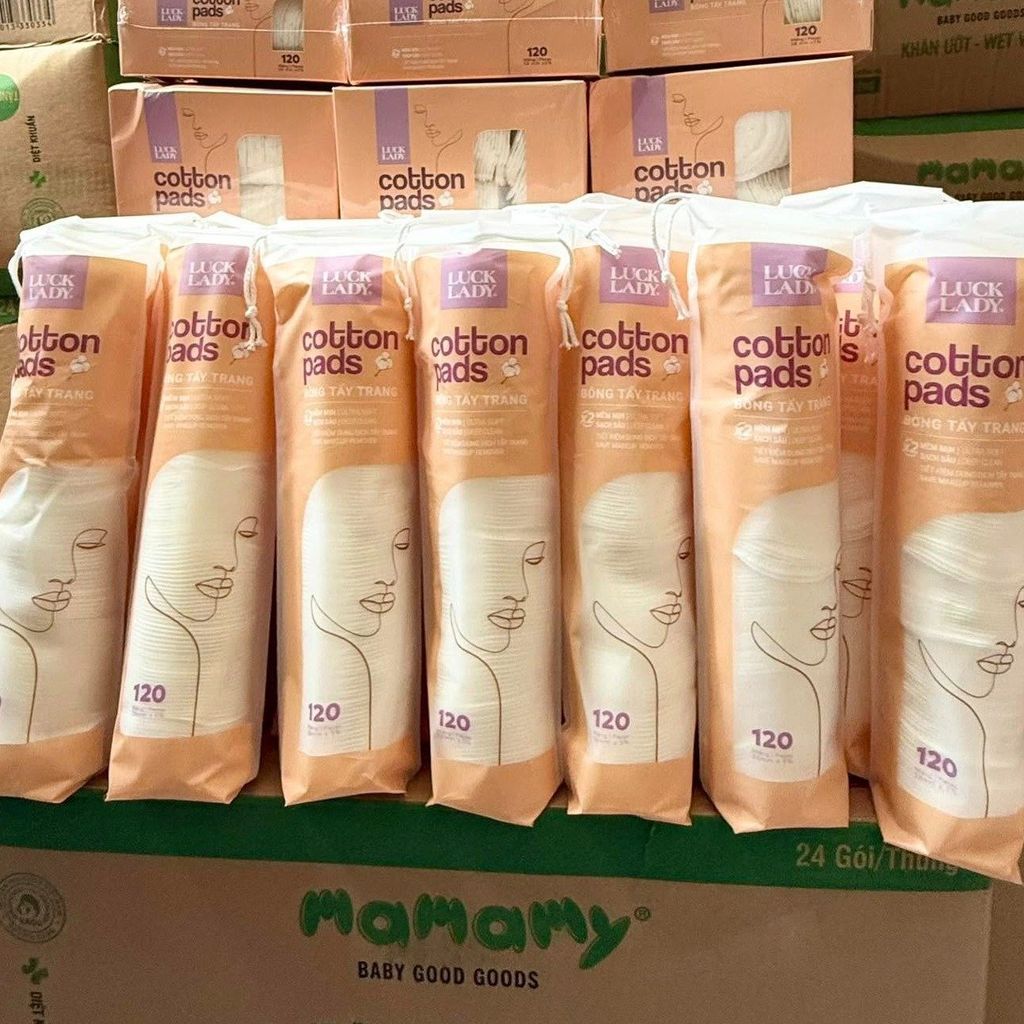 Bông Tẩy Trang LUCK LADY Tròn - 120 Miếng