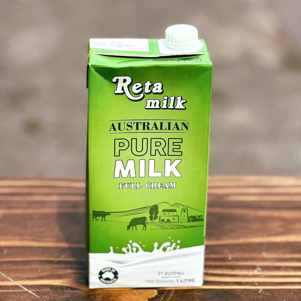 Sữa Tươi Úc Tiệt Trùng Nguyên Kem Reta Milk - 1L (ít đường)