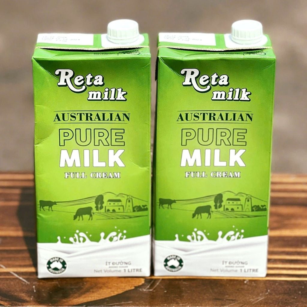 Sữa Tươi Úc Tiệt Trùng Nguyên Kem Reta Milk - 1L (ít đường)
