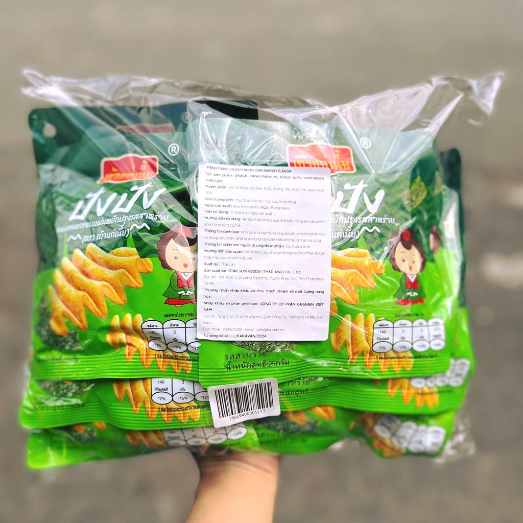 Snack Pang Pang Taokaenoi Thái Lan – Lốc 12 Gói x 25g