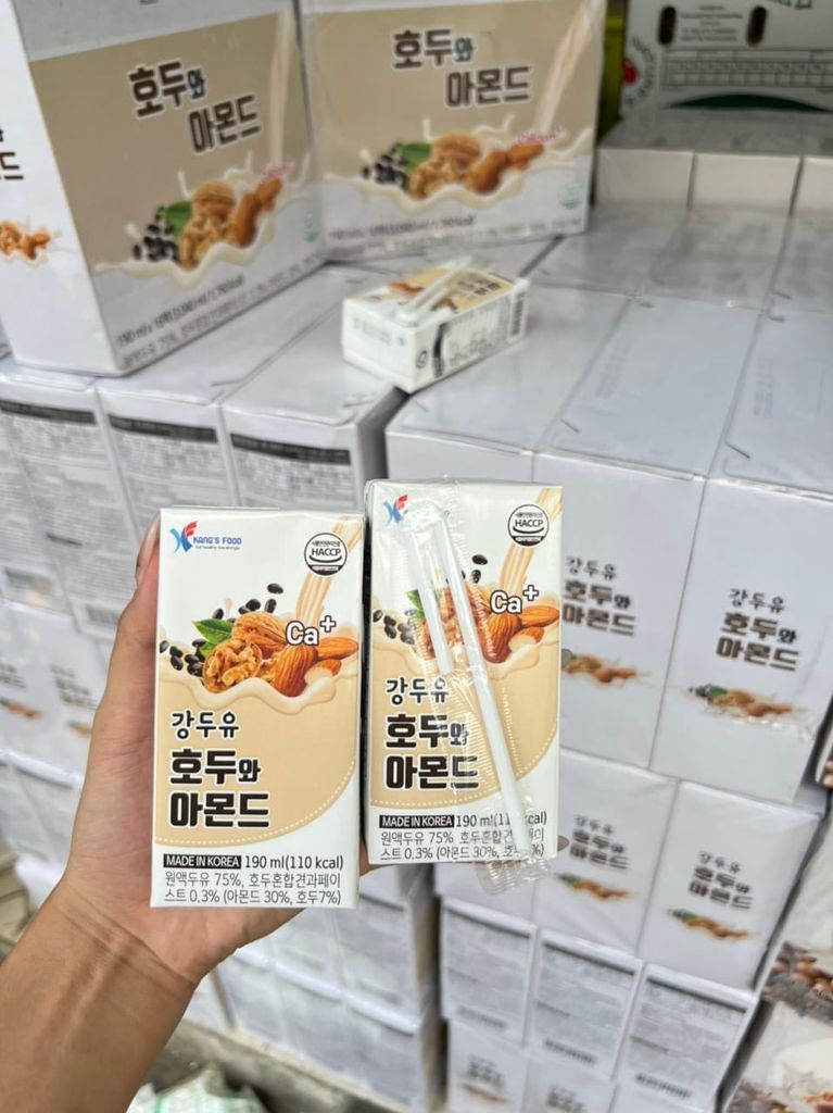 Sữa Hạt Óc Chó Hạnh Nhân Kang Food Hàn Quốc - 190ml x 16 Hộp