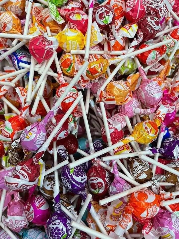 Combo 10 Cây Kẹo Mút Hương  Trái Cây Tổng Hợp Charms Mini Pops Mỹ