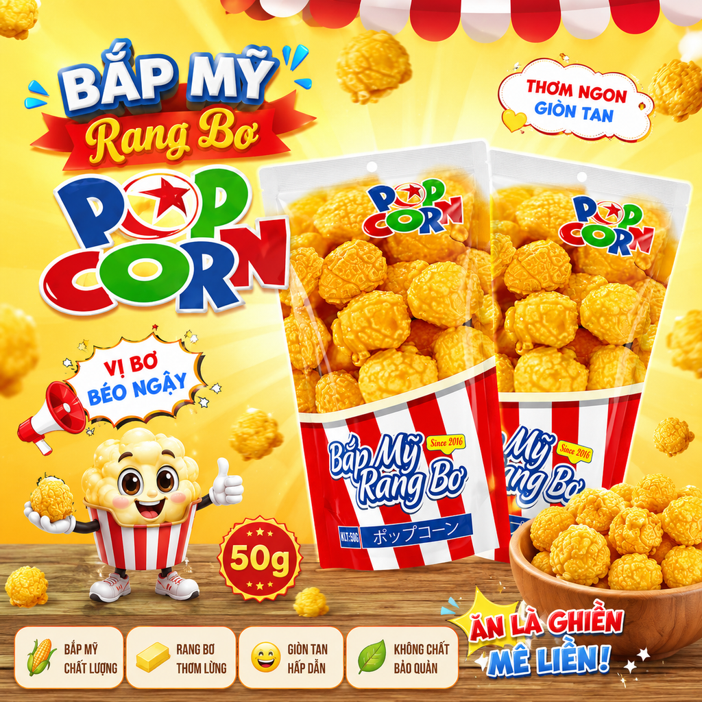 Bắp Mỹ Rang Bơ Pop Corn - 50g