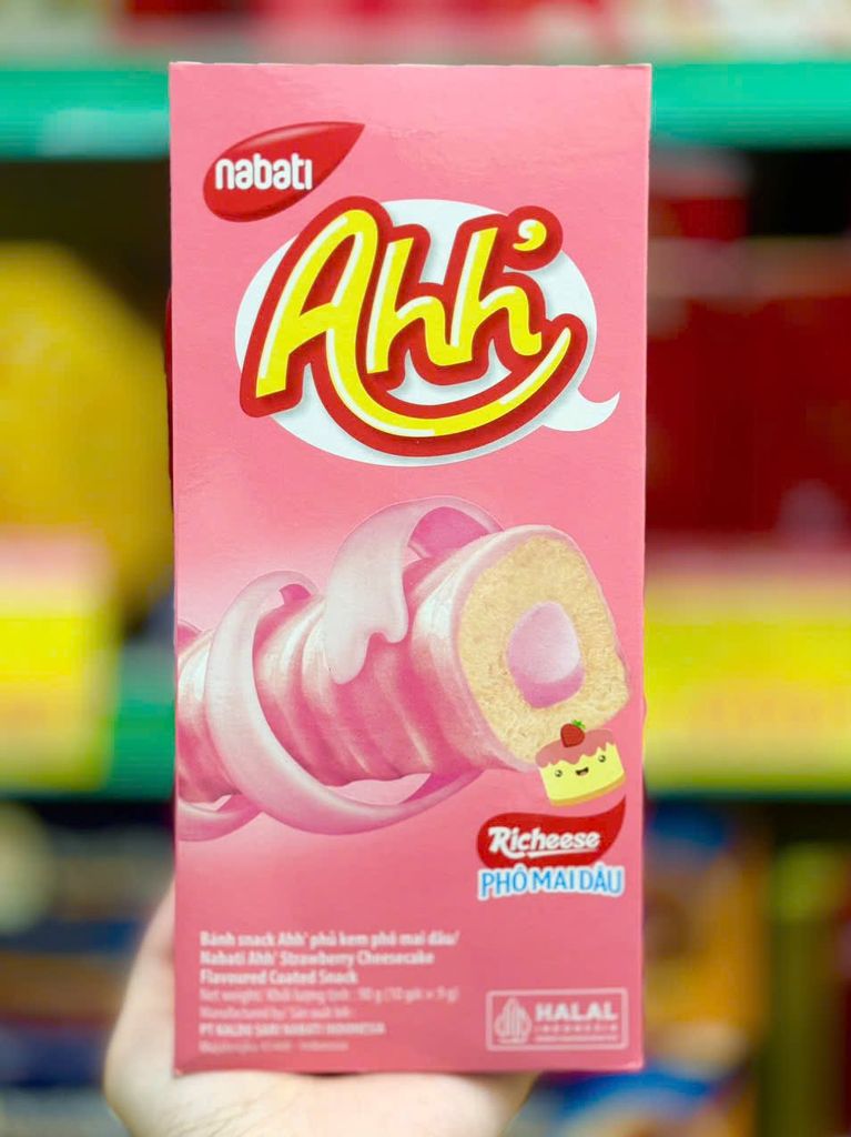 Bánh Xốp Ahh Richeese Vị Phô Mai Dâu – 90g