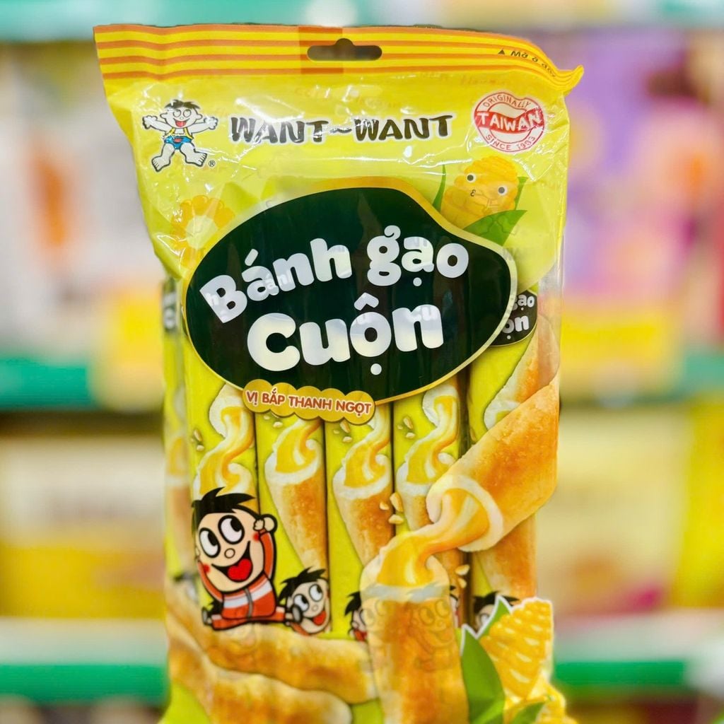 Bánh Gạo Cuộn Want Want - 170g (Vị Rong Biển, Vị Trứng Muối, Vị Bắp)