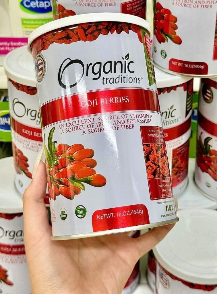 Kỷ Tử Organic Traditions Goji Berries - Hộp 454g