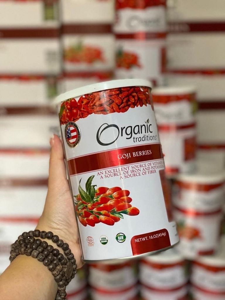 Kỷ Tử Organic Traditions Goji Berries - Hộp 454g