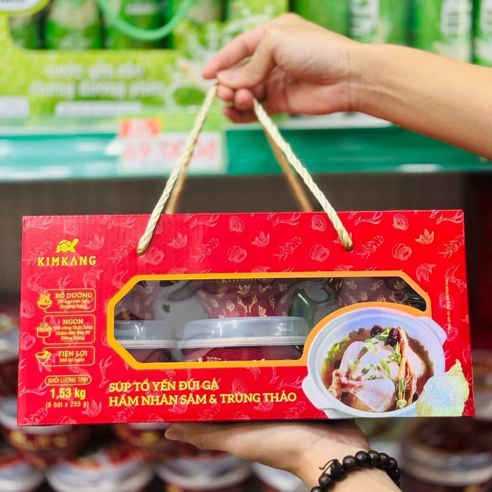 Súp Tổ Yến Đùi Gà Hầm Nhân Sâm & Đông Trùng Hạ Thảo KimKang - Hộp 255g