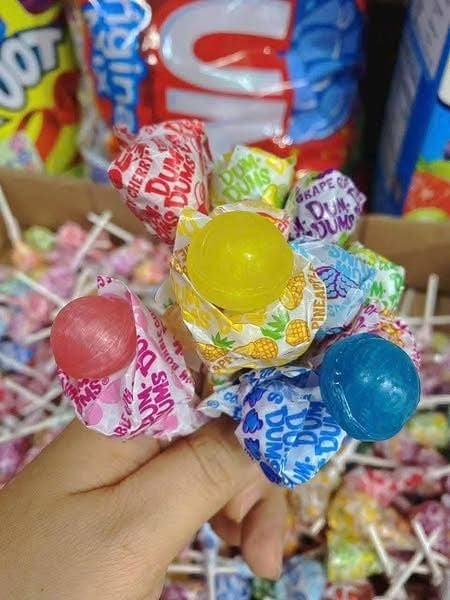 Combo 10 Cây Kẹo Mút Hương  Trái Cây Tổng Hợp Charms Mini Pops Mỹ