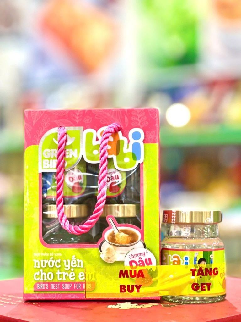 Nước Yến Babi Hương Dâu Green Bird –  Lốc 4 hũ x 72g