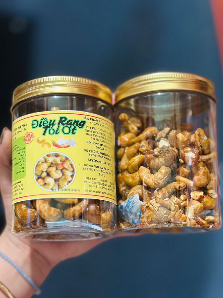 Hạt Điều Rang Tỏi Ớt - Hộp 300G