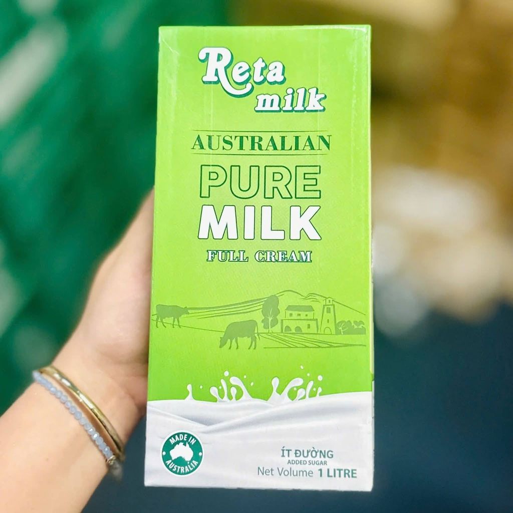 Sữa Tươi Úc Tiệt Trùng Nguyên Kem Reta Milk - 1L (ít đường)