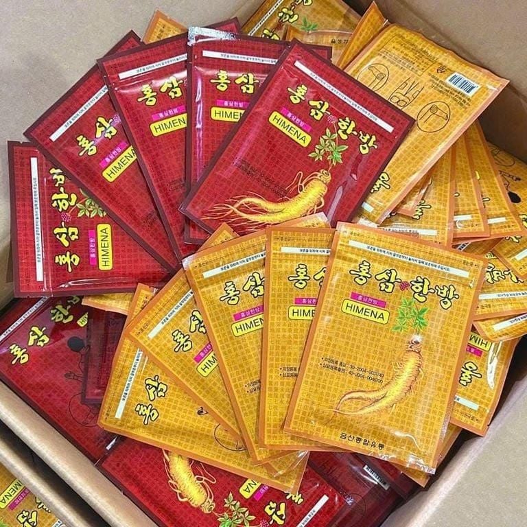 Cao Dán Hồng Sâm Himena Hàn Quốc Vàng & Đỏ – Gói 20 Miếng
