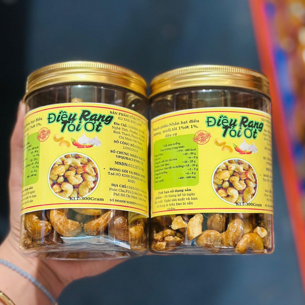 Hạt Điều Rang Tỏi Ớt - Hộp 300G