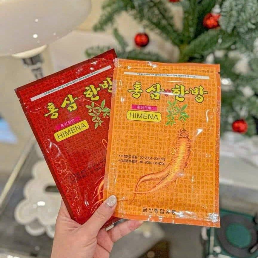 Cao Dán Hồng Sâm Himena Hàn Quốc Vàng & Đỏ – Gói 20 Miếng