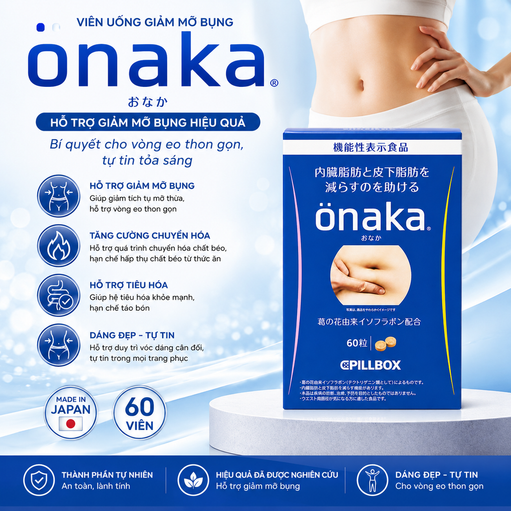 Viên Uống Giảm Mỡ Bụng Onaka 60 Viên
