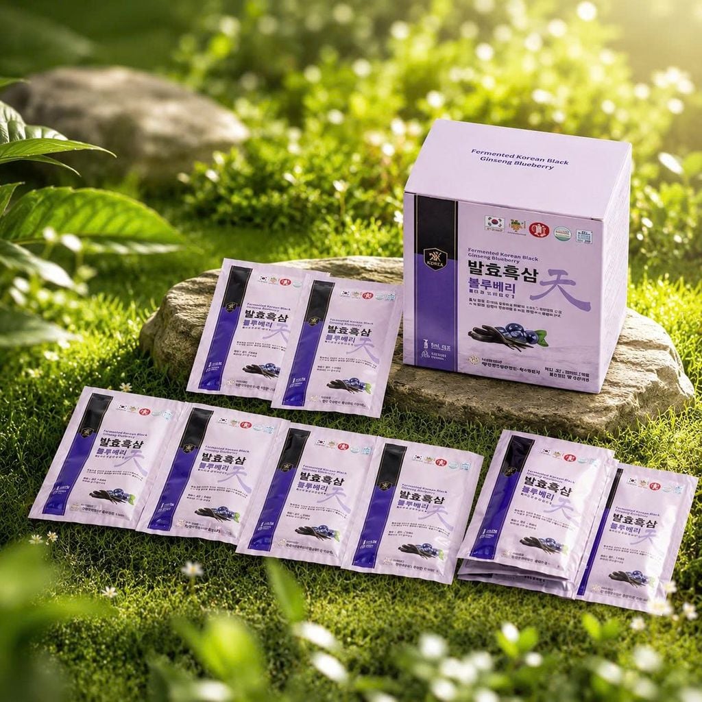 Nước Hắc Sâm Việt Quất - Thùng 20 Gói x 70ml