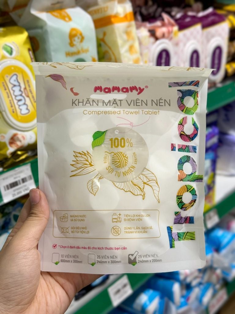 Khăn Mặt Viên Nén Mamamy Tropical - 25 Viên 240 x 200mm