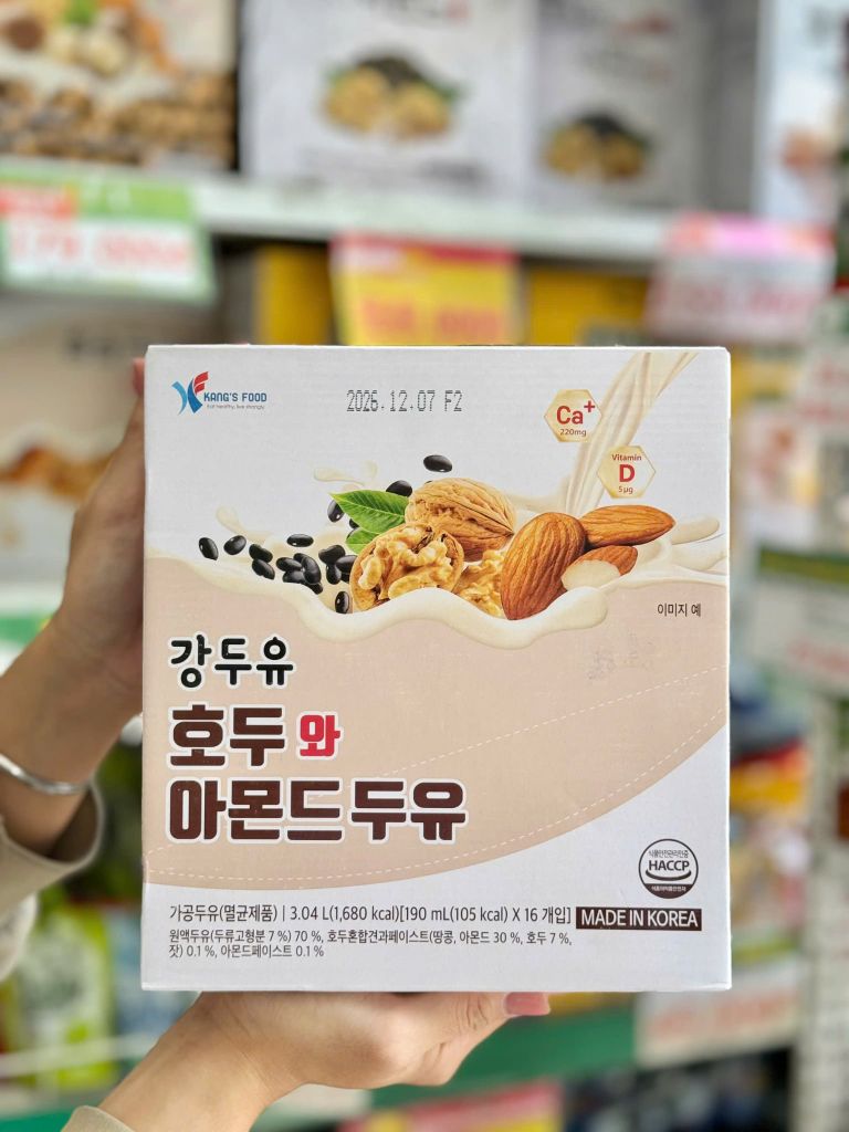 Sữa Hạt Óc Chó Hạnh Nhân Kang Food Hàn Quốc - 190ml x 16 Hộp