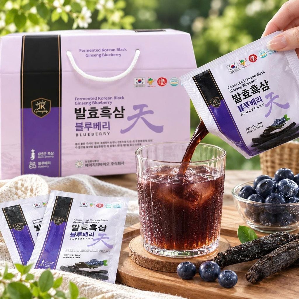 Nước Hắc Sâm Việt Quất - Thùng 20 Gói x 70ml