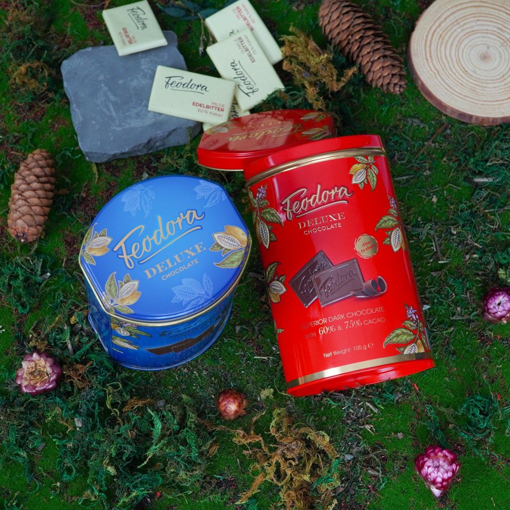 Socola Hộp Thiếc Feodora   60% & 75% Cacao Đức - 150G