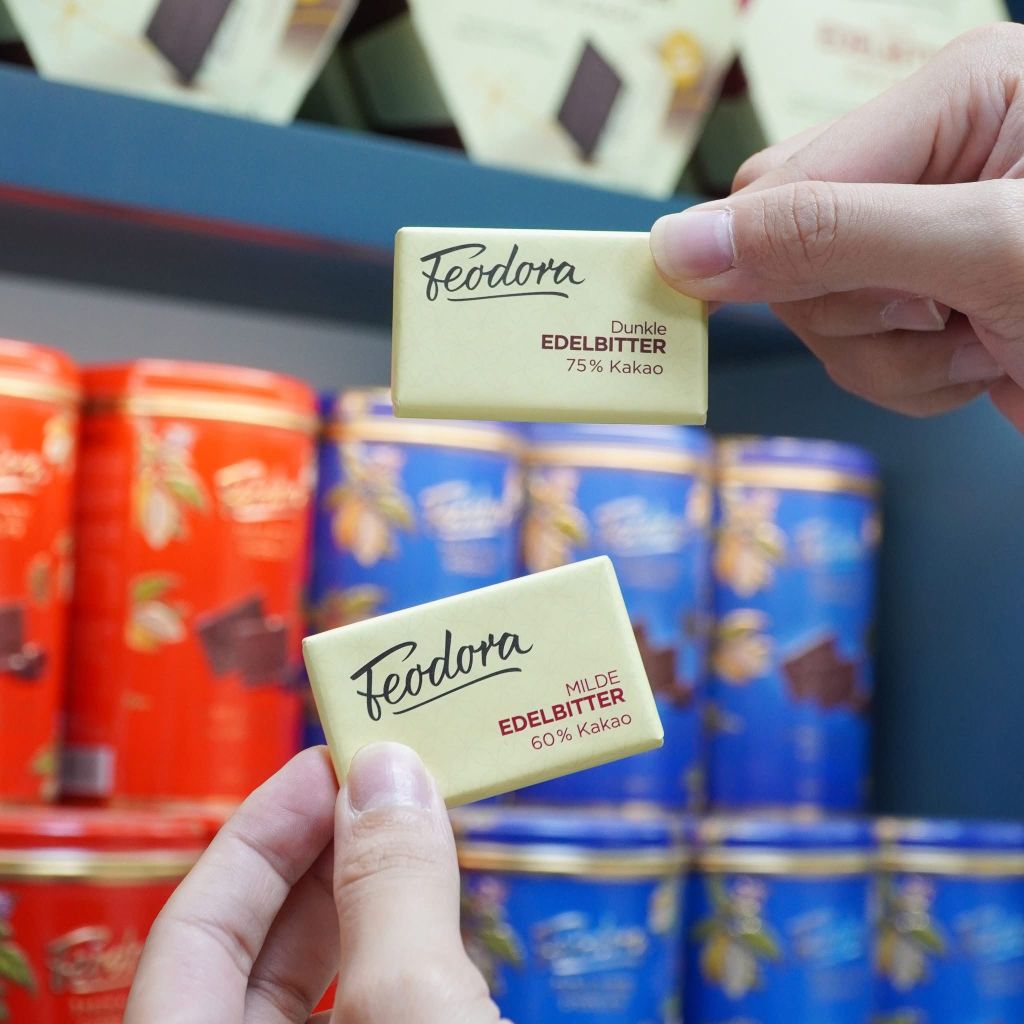 Socola Hộp Thiếc Feodora   60% & 75% Cacao Đức - 150G