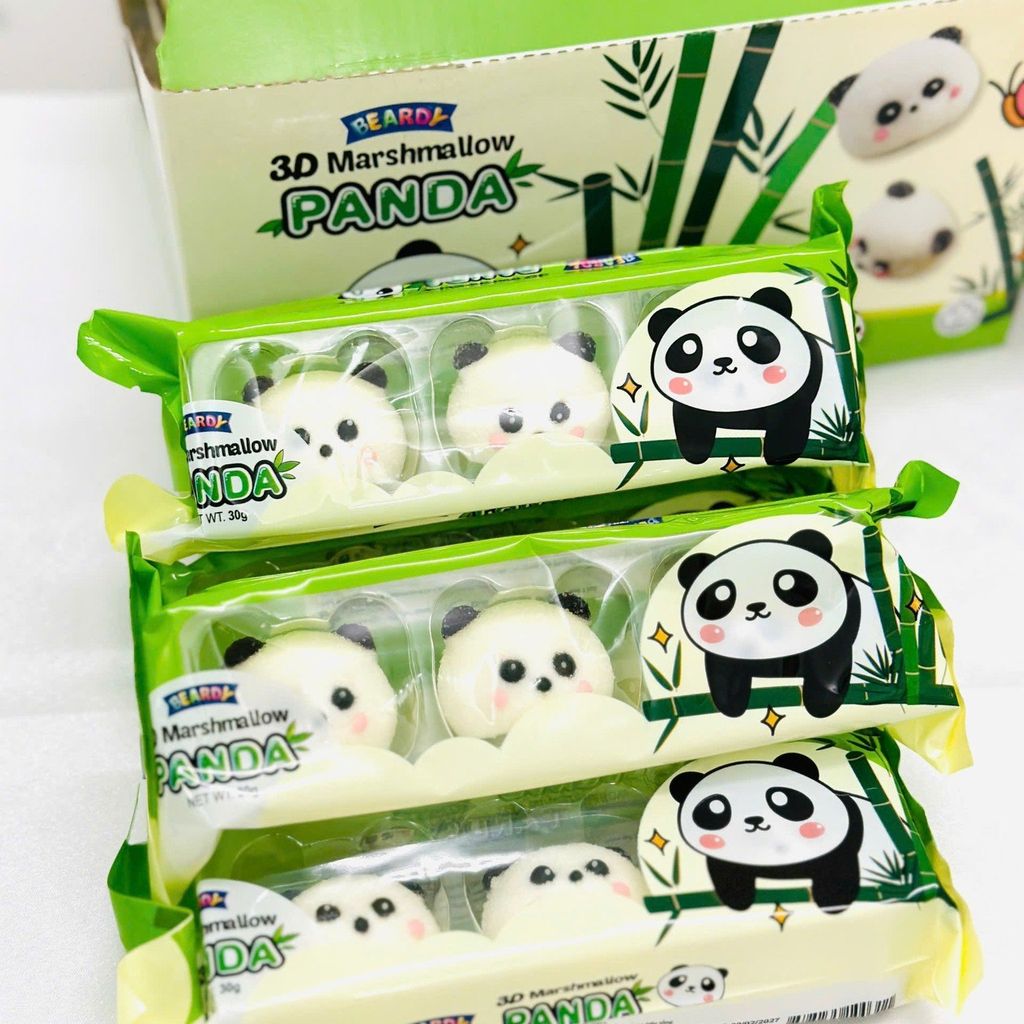 Kẹo Dẻo Marshmallow Hình Gấu Trúc 3D Beardy – 30g