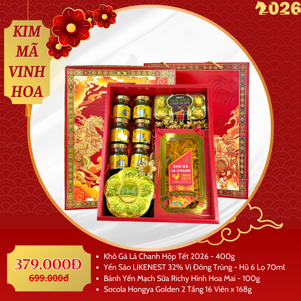 Hộp Quà Tết Cao Cấp 2026 – Kim Mã Vinh Hoa
