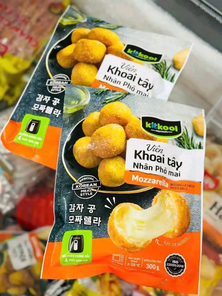 Viên Khoai Tây Phô Mai Mozzarella Kitkool - Gói 300g