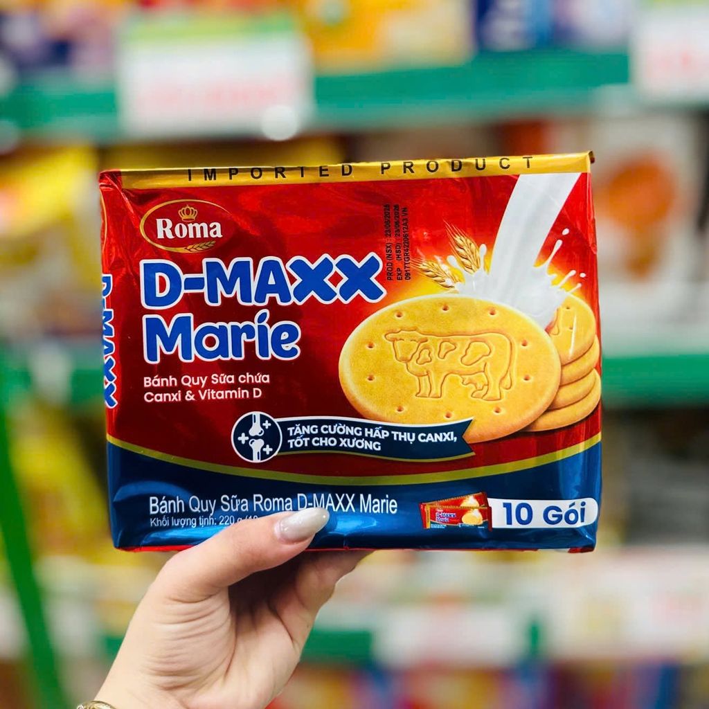 Bánh Quy Sữa Roma DMaxx Marie - 220g (22g x 10 gói)