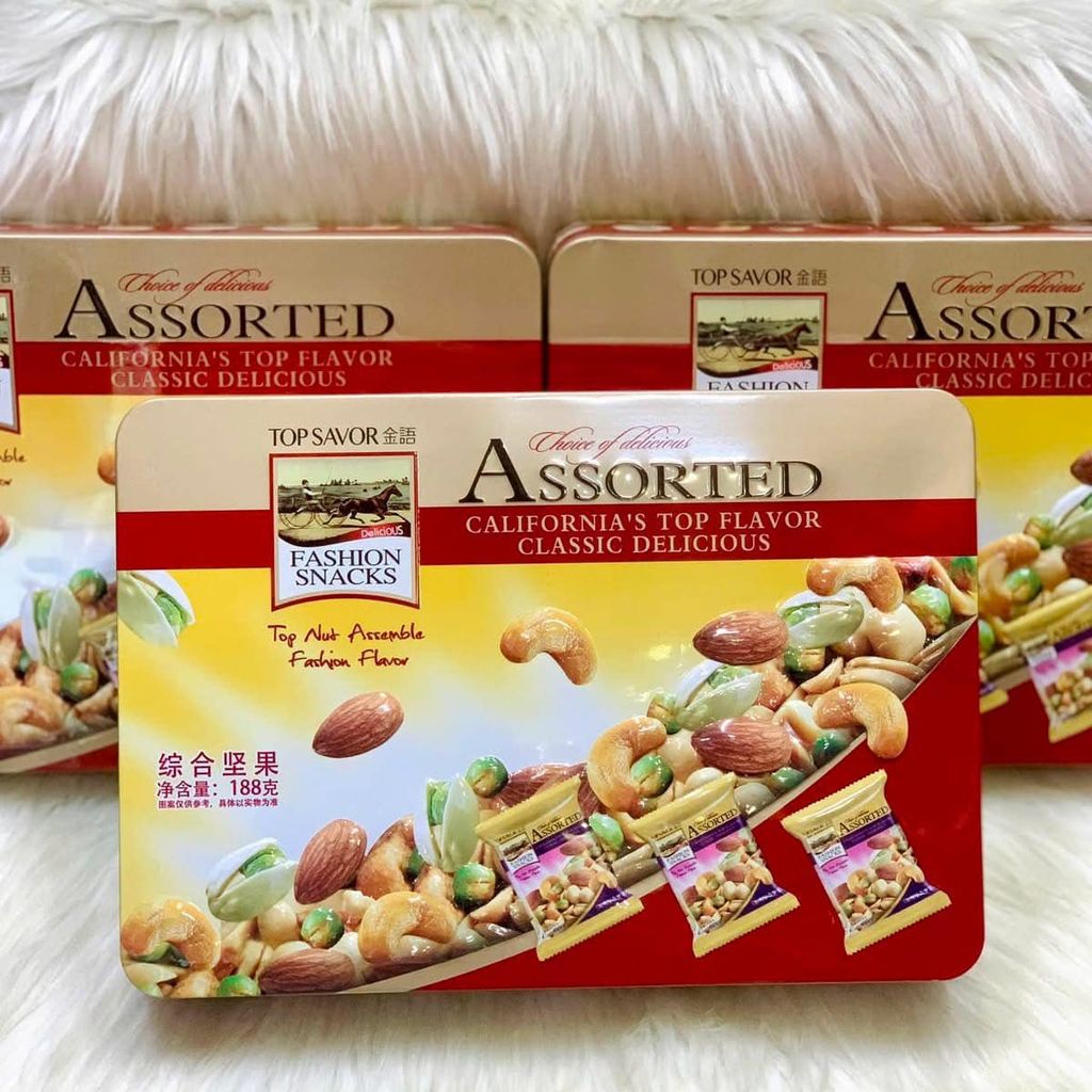 Hạt Hỗn Hợp Cao Cấp Hộp Thiếc Top Savor Đài Loan – 188g