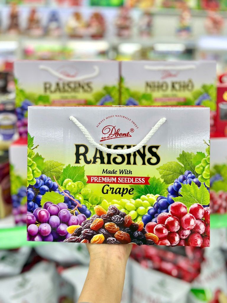 Nho Khô Túi Xách Raisins Premium Dbent Cao Cấp – 600g