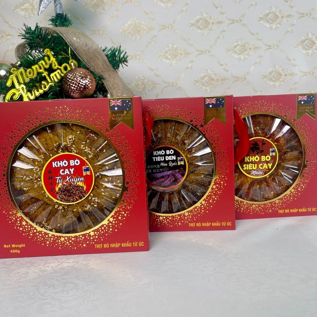Khô Bò Úc Cay Tứ Xuyên Hộp Tia Chớp Cao Cấp – 400g