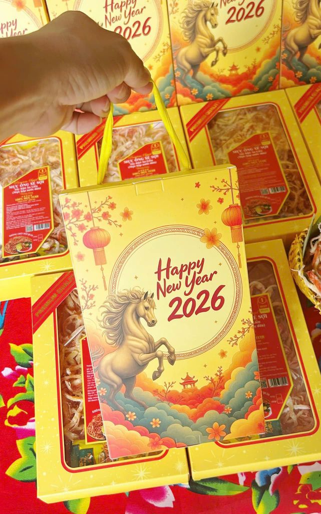 Mực Ống Xé Sợi Hấp Dừa Tết 2026 – 400g