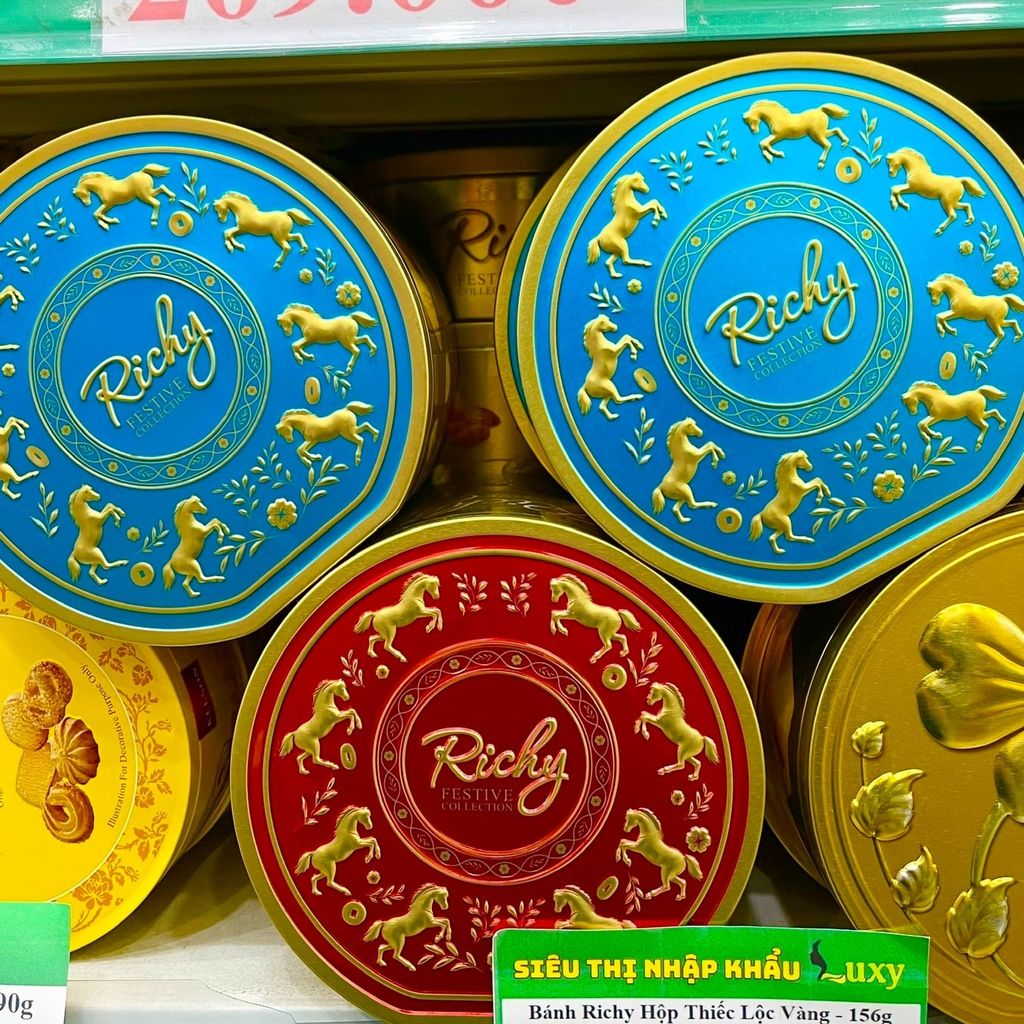Bánh Quy Bơ Hộp Thiếc Richy Mã Đáo Thành Công - 156g