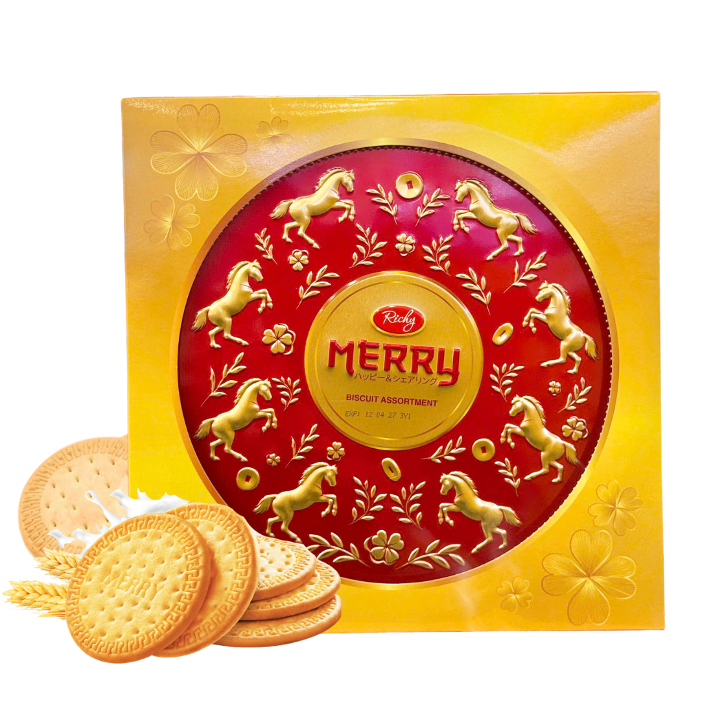 Bánh Quy Hộp Thiếc Merry Mã Đáo Thành Công - 334g
