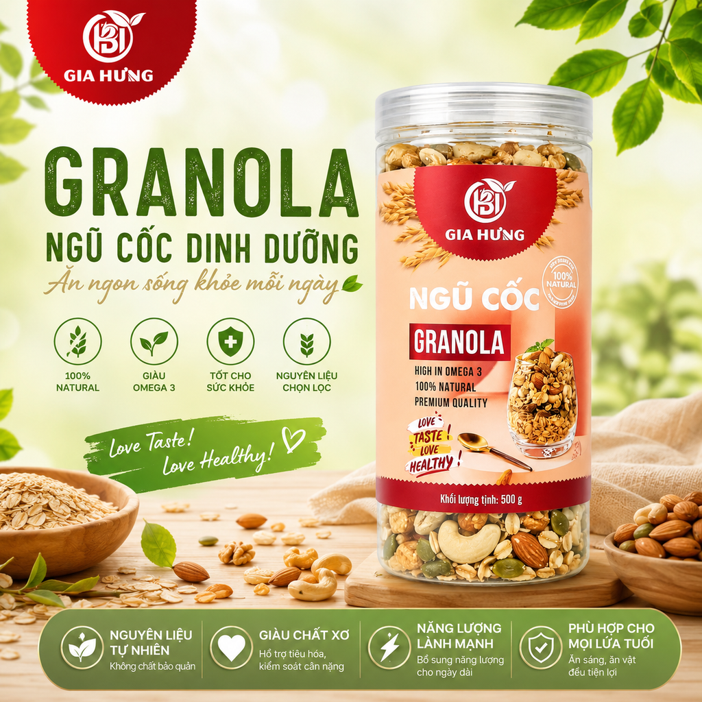 Ngũ Cốc Granola Gia Hưng - 500g