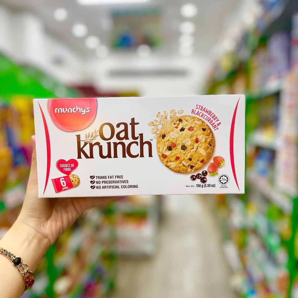Bánh Yến Mạch Munchy's Oat Krunch Dark Chocolate - 6 gói x 156g