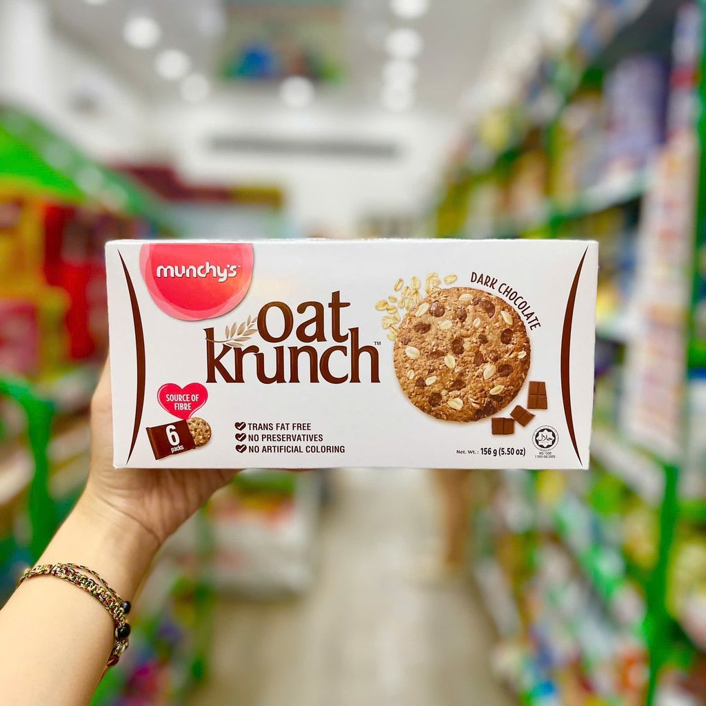 Bánh Yến Mạch Munchy's Oat Krunch Dark Chocolate - 6 gói x 156g