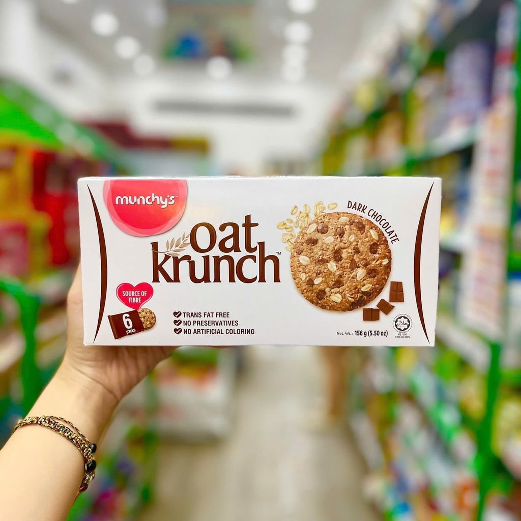 Bánh Yến Mạch Munchy's Oat Krunch Dark Chocolate - Hộp 156g