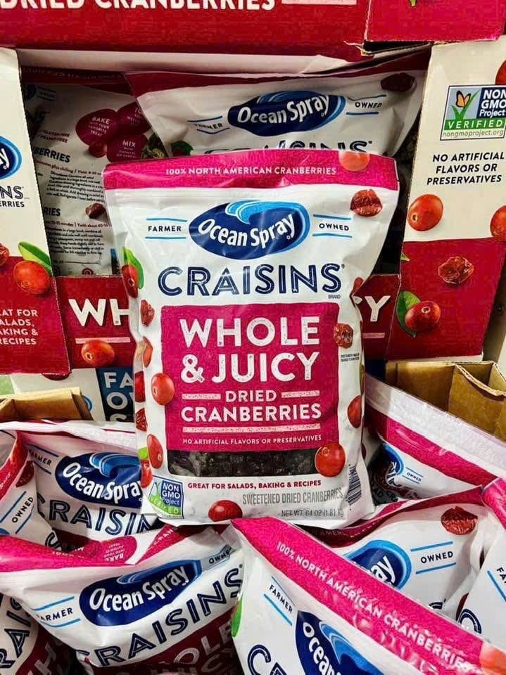 Nam Việt Quất Ocean Spray Craisins - Túi 1,81kg