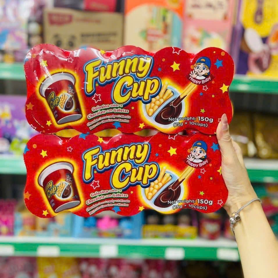 Lốc 10 Hũ Bánh Chấm Socola Funny Cup - 150G