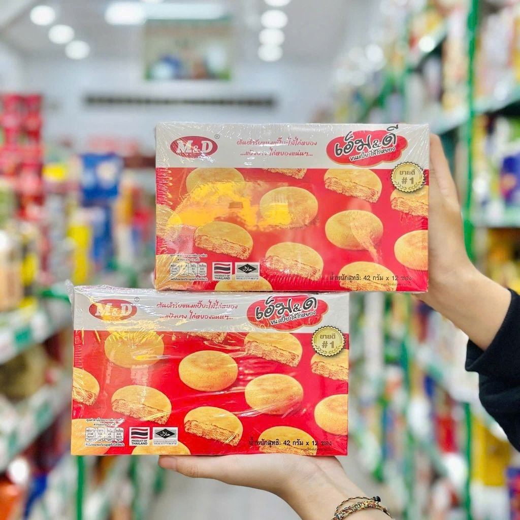 Bánh Jambon Gà Xé M&D - Hộp 42g x 12 Cái