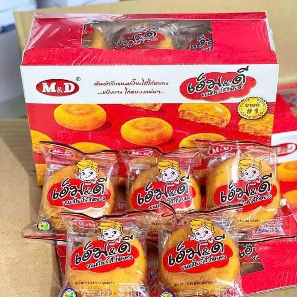 Bánh Jambon Gà Xé M&D - Hộp 42g x 12 Cái