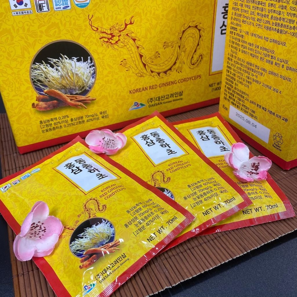 Chiết Xuất Hồng Sâm Đông Trùng Hạ Thảo – 70ml x 20 Gói