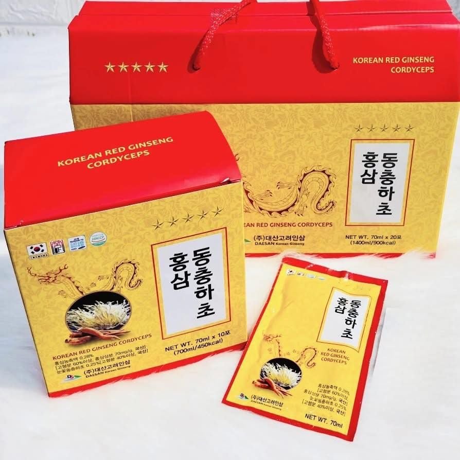 Chiết Xuất Hồng Sâm Đông Trùng Hạ Thảo – 70ml x 20 Gói